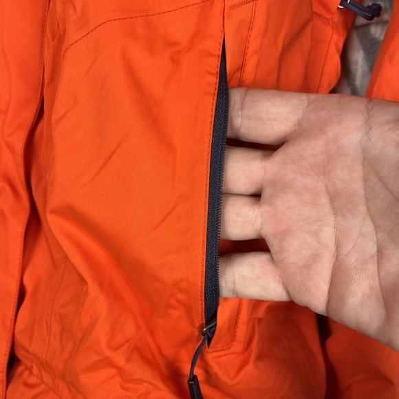 The North Face HyVent Womens XS Orange Hooded Windbreaker Rain Jacket Full Zip - Picture 5 of 16